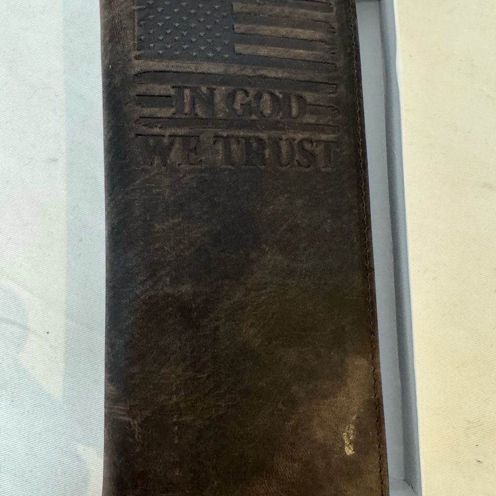 American Flag Long Wallet For Men with " IN GOD WE TRUST " - Picture 2 of 12